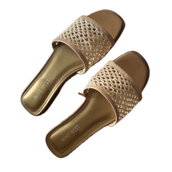 Nine West Golden Woven Flats - Picture 1 of 3